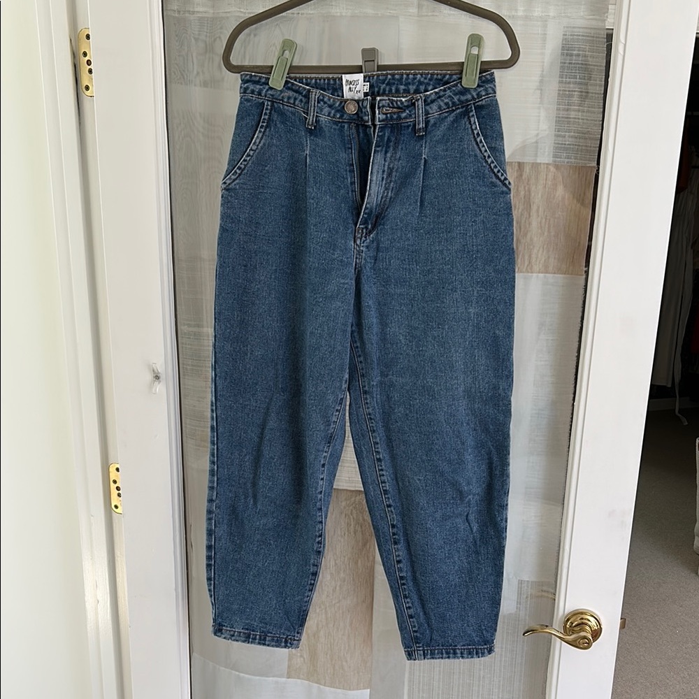 Princess Polly mid-waist barrel cut jeans with pleats